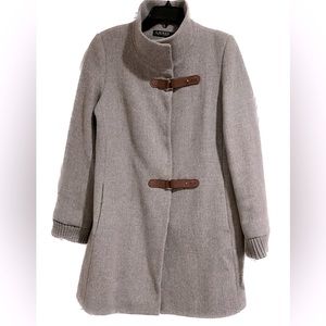 Ralph Lauren Wool Coat, Faux Leather Clasps, size 10